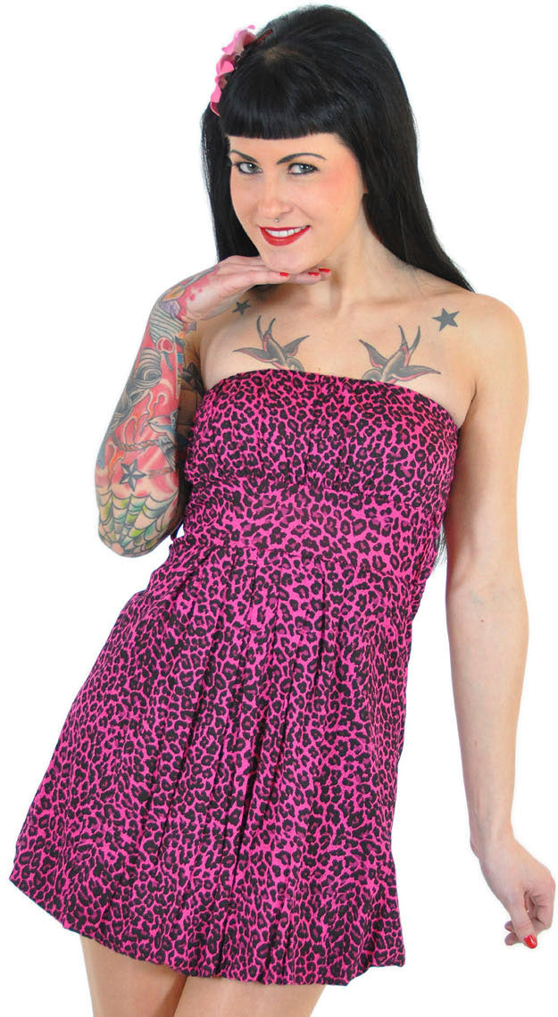LEOPARD_Leomuster_BANDEAU_Top_Kleid_pink_schwarzejsvfffCaZruZ