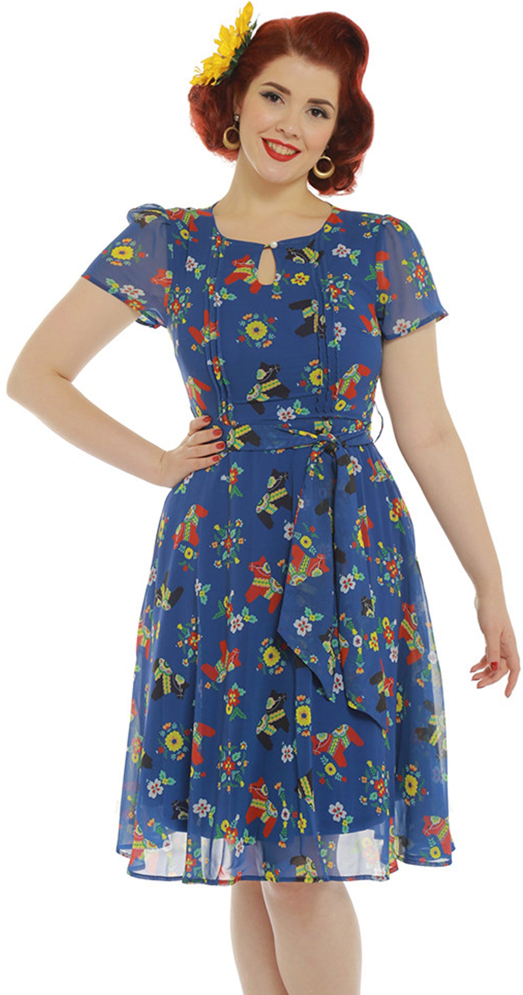 Lindy_Bop_BRETTA_Mexican_PINATA_Floral_Chiffon_Peephole_Kleid_DRESS