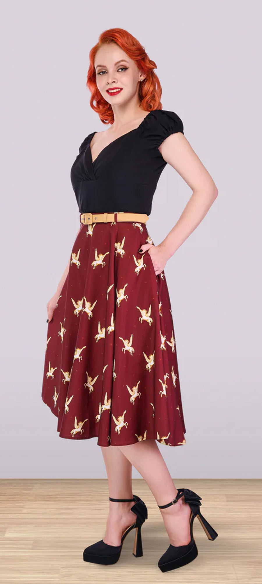 Lindy_Bop_RITA_CLASSIC_Vintage_Kurzarm_RETRO_Sweetheart_Oberteil_SHIRT_-_Schwarz-3