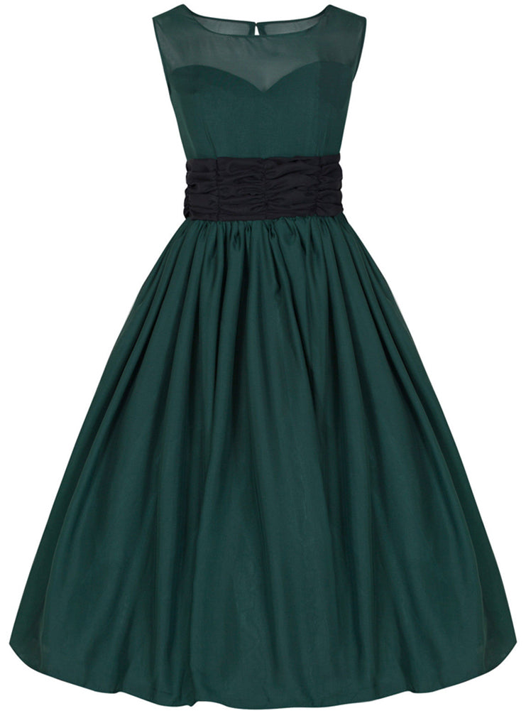 Lindy_Bop_SERENA_Vintage_1950s_PROM_Chiffon_Kleid_-_Bottle_Green