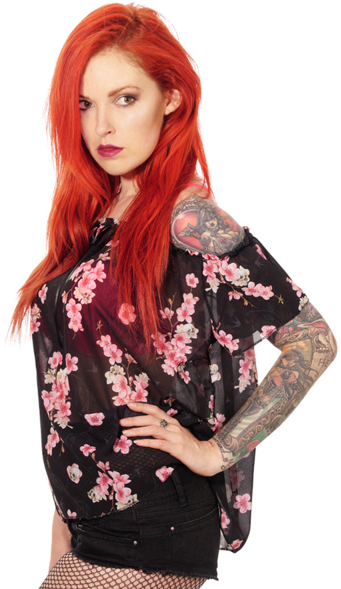 Liquor_Brand_BLOSSOM_SKULLS_Kirschblueten_Totenkopf_BLUSE_Oberteil-2