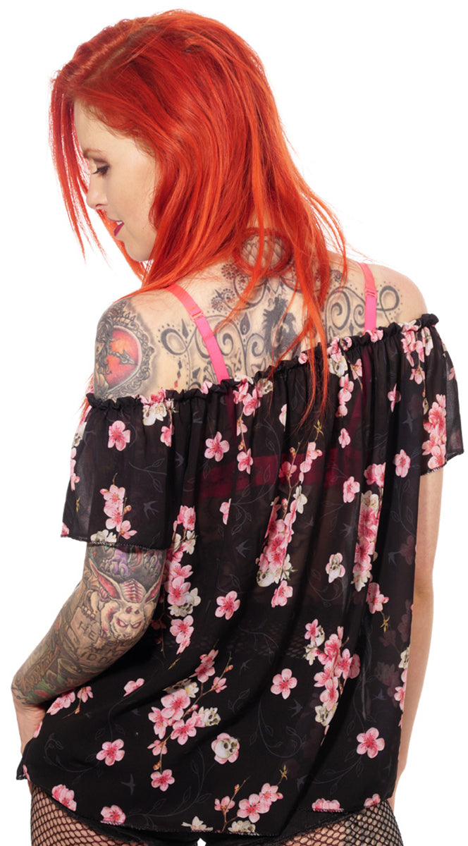 Liquor_Brand_BLOSSOM_SKULLS_Kirschblueten_Totenkopf_BLUSE_Oberteil-3