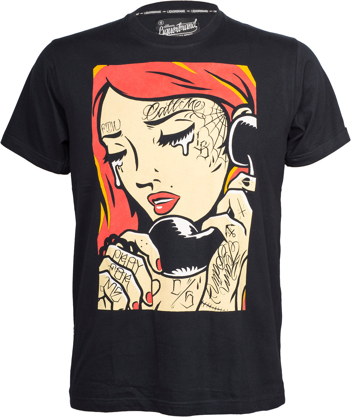 Liquor_Brand_CALL_ME_Comic_TATTOO_Woman_Man_T-SHIRT