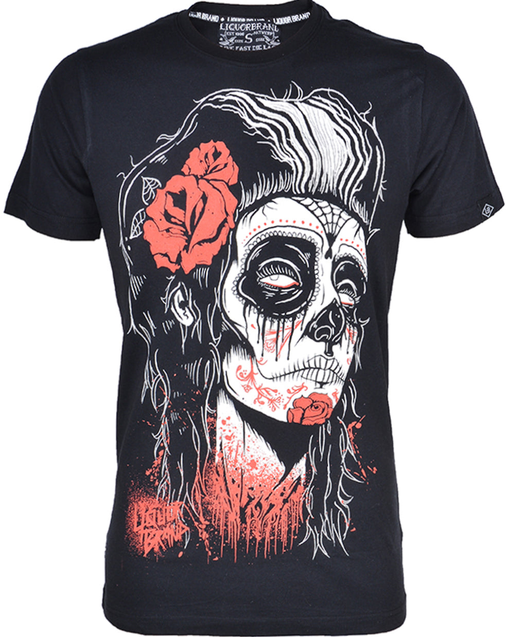 Liquor_Brand_DEAD_GIRL_Gipsy_Sugar_Skull_Man_T-SHIRT_-_Schwarz