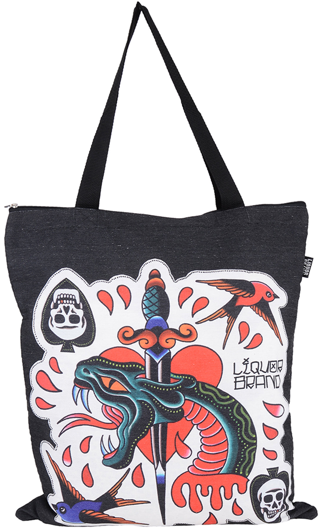 Liquor_Brand_SNAKE_HEAD_Oldschool_Shopping_Bag_TASCHE_killer_kirsche