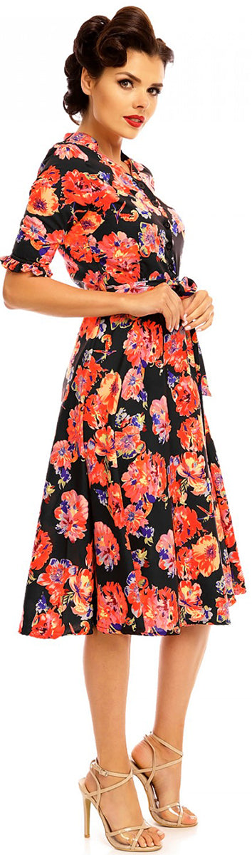 Looking_Glam_MARIJA_Vintage_50s_BLUMEN_Flower_Floral_DRESS_Kleid-3WTWGnvxXEIvNT
