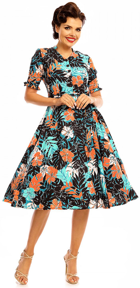 Looking_Glam_MARIJA_Vintage_50s_TROPICAL_Flower_Floral_DRESS_Kleid-2