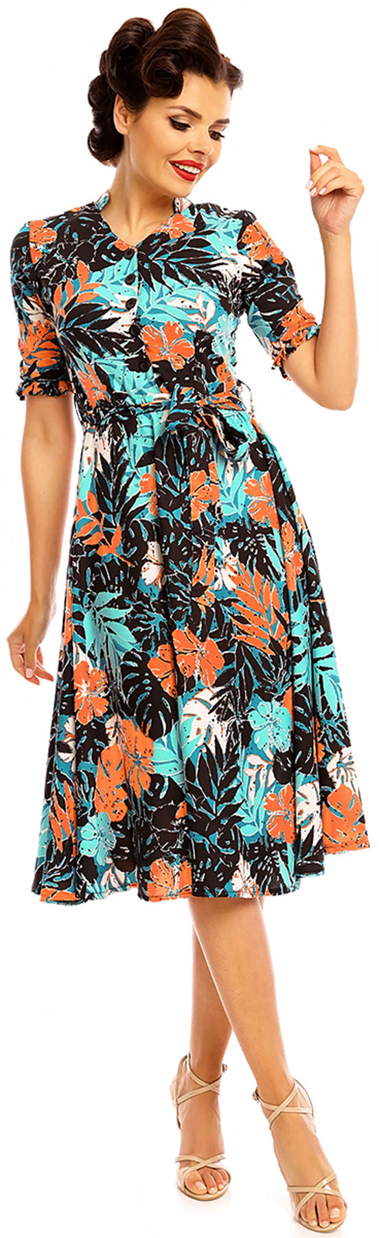 Looking_Glam_MARIJA_Vintage_50s_TROPICAL_Flower_Floral_DRESS_Kleid_killer_kirsche