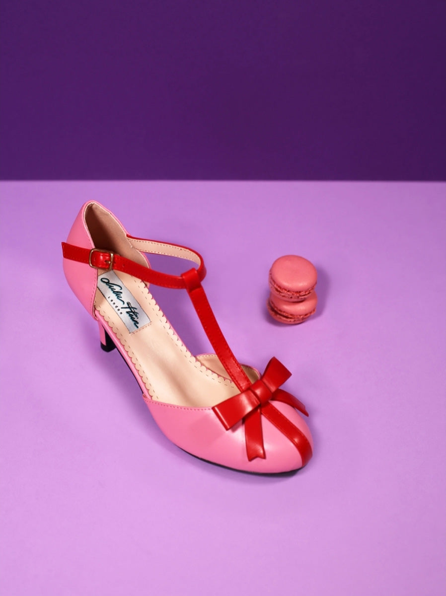 Lulu_Hun_AMBER_T-BAR_HEEL_Vintage_PIN_UP_Schleife_LACK_Retro_PUMP_High_Heel_-_Rosa_killer_kirsche_3