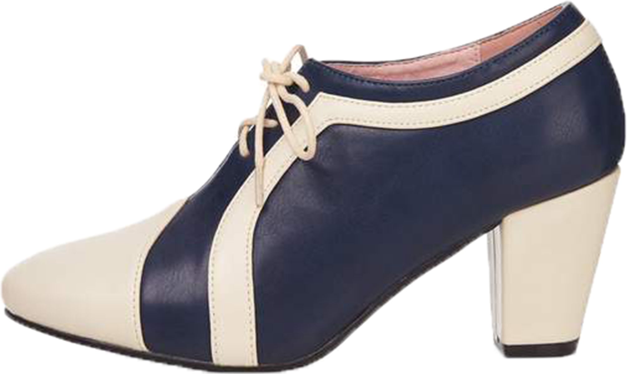 Lulu_Hun_AMELIA_Vintage_3-Eye_STIEFELETTEN_Schnuerschuhe_PUMPS_Navy-Creme-2