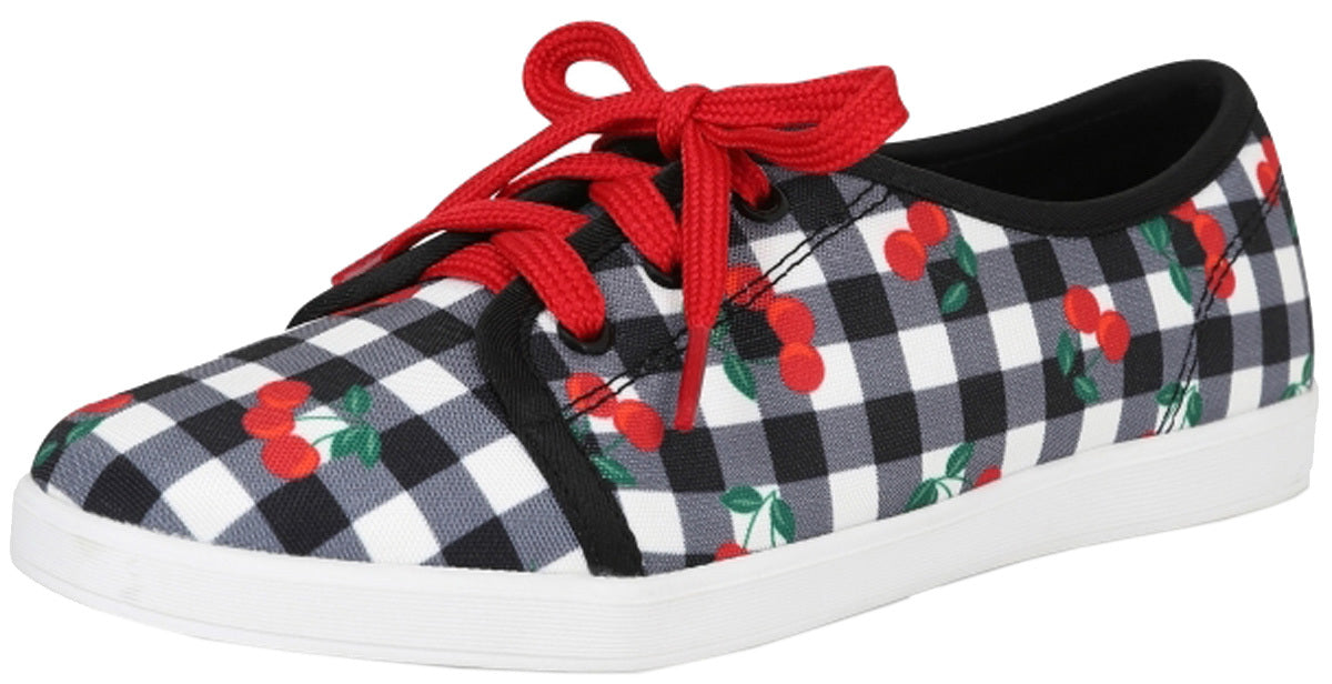 Lulu_Hun_GRACE_GINGHAM_Retro_KIRSCHEN_Karo_Cherry_SNEAKERS_Tunschuhe_killer_kirsche