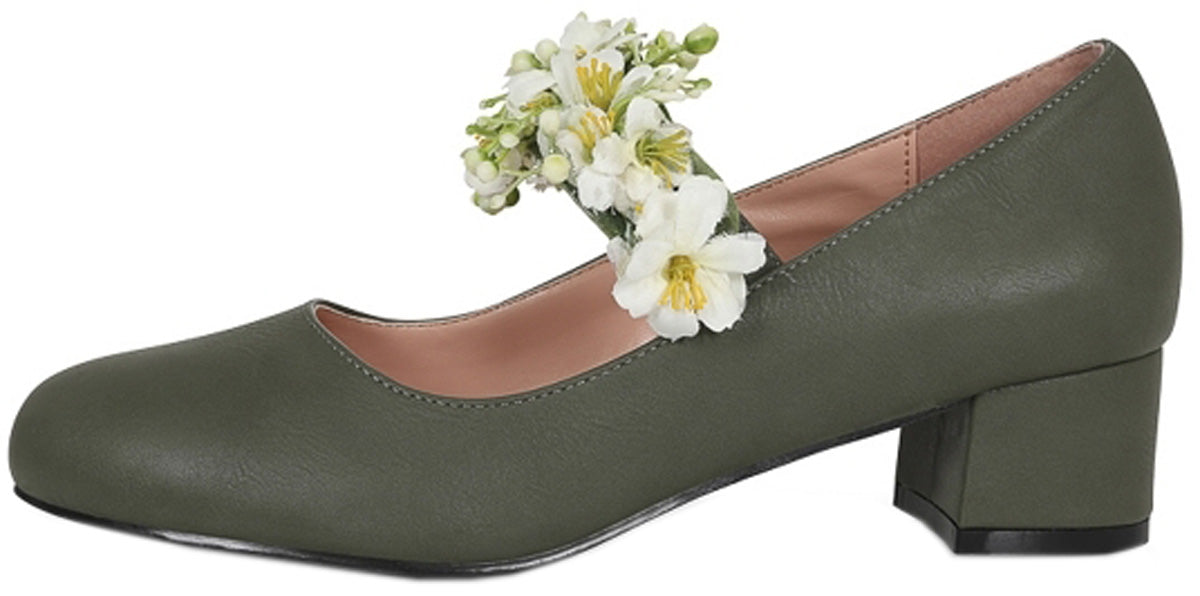 Lulu_Hun_MALIA_FLORAL_BLOCK_HEEL_Vintage_50s_Retro_Riemchen_PUMPS_Gruen_Blumen_gruen_killer_kirsche_2