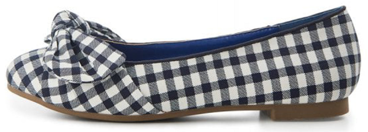 Lulu_Hun_NAOMI_Scot_GINGHAM_Pepita_SCHLEIFE_Bow_FLATS_Ballerinas_Navy-2