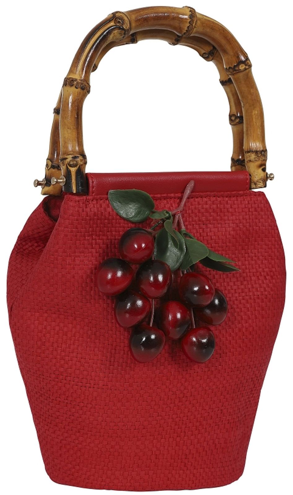Lulu_Hun_OLGA_CHERRY_Vintage_KIRSCHEN_Bambushenkel_WOVEN_BAG_Handtasche_killer_kirsche