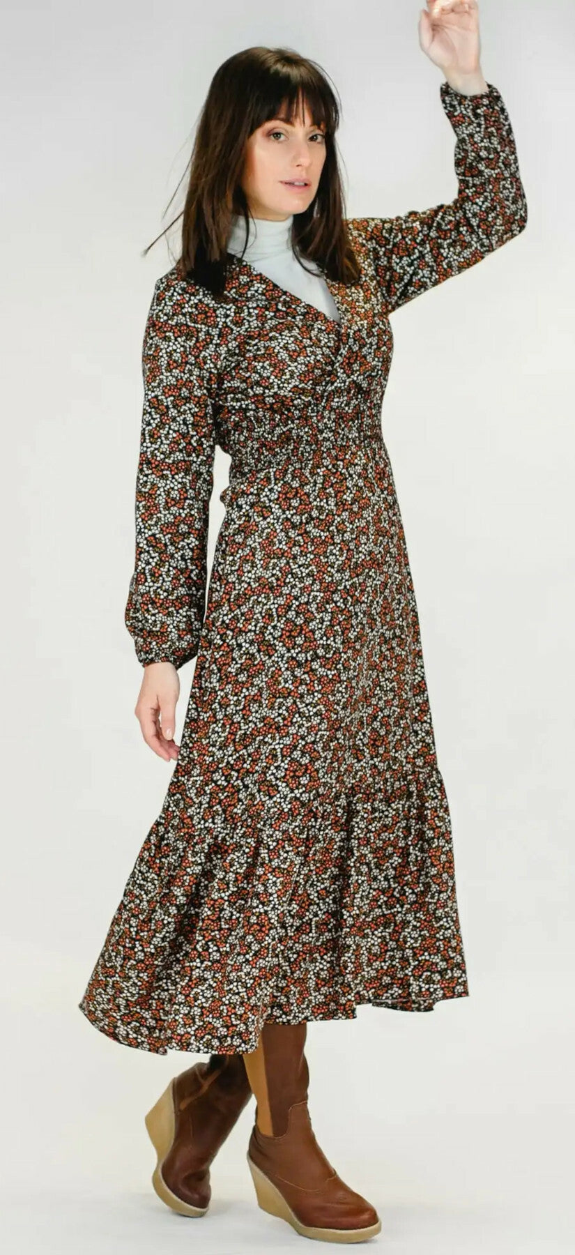 Mademoiselle_YeYe_POW_TO_THE_PEOPLE_Floral_Langarm_A-Linie_MAXI_DRESS_Kleid_killer_kirsche_4