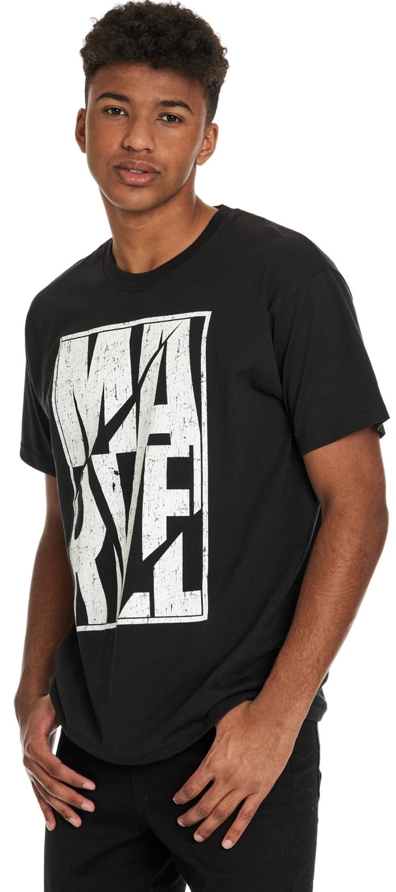 Marvel_MIX_MOTIV_Retro_RUNDHALS_Kurzarm_Herren_T-SHIRT_Oberteil_Schwarz_killer_kirsche_1