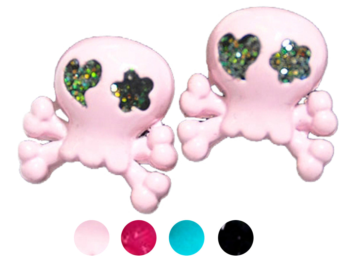 Niedliche_GIRLIE_SKULL_X-Bones_OHRSTECKER_koll