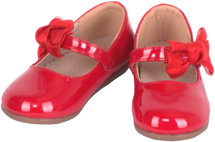 Niedliche_MARY_JANE_BOW_Taft_SCHLEIFE_Riemchen_LACK_BALLERINAS_Schuhe_-_Rot_Killer_Kirsche-2
