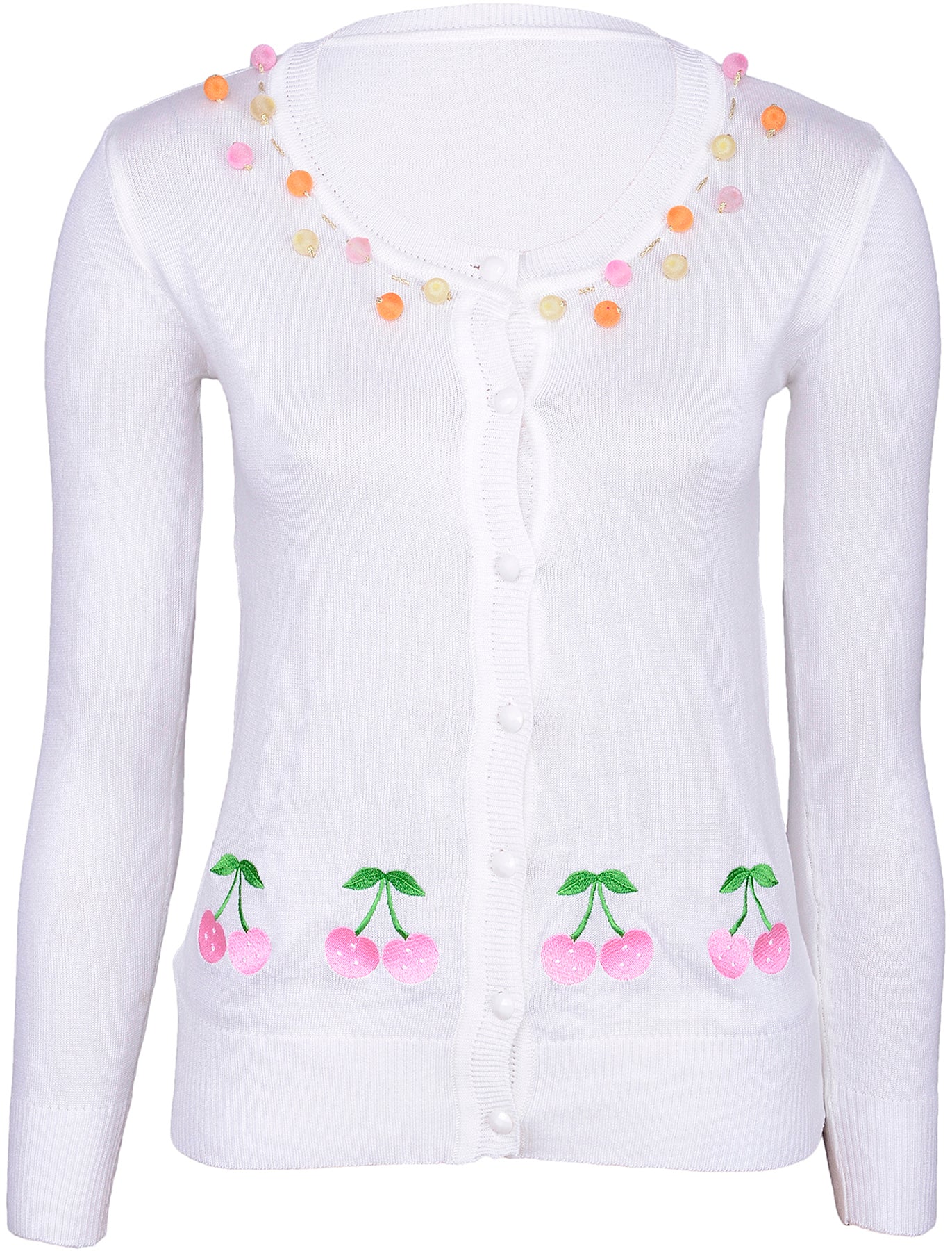 PEARLS_Marbles_CHERRIES_Strickjacke_CARDIGAN_killer_kirsche