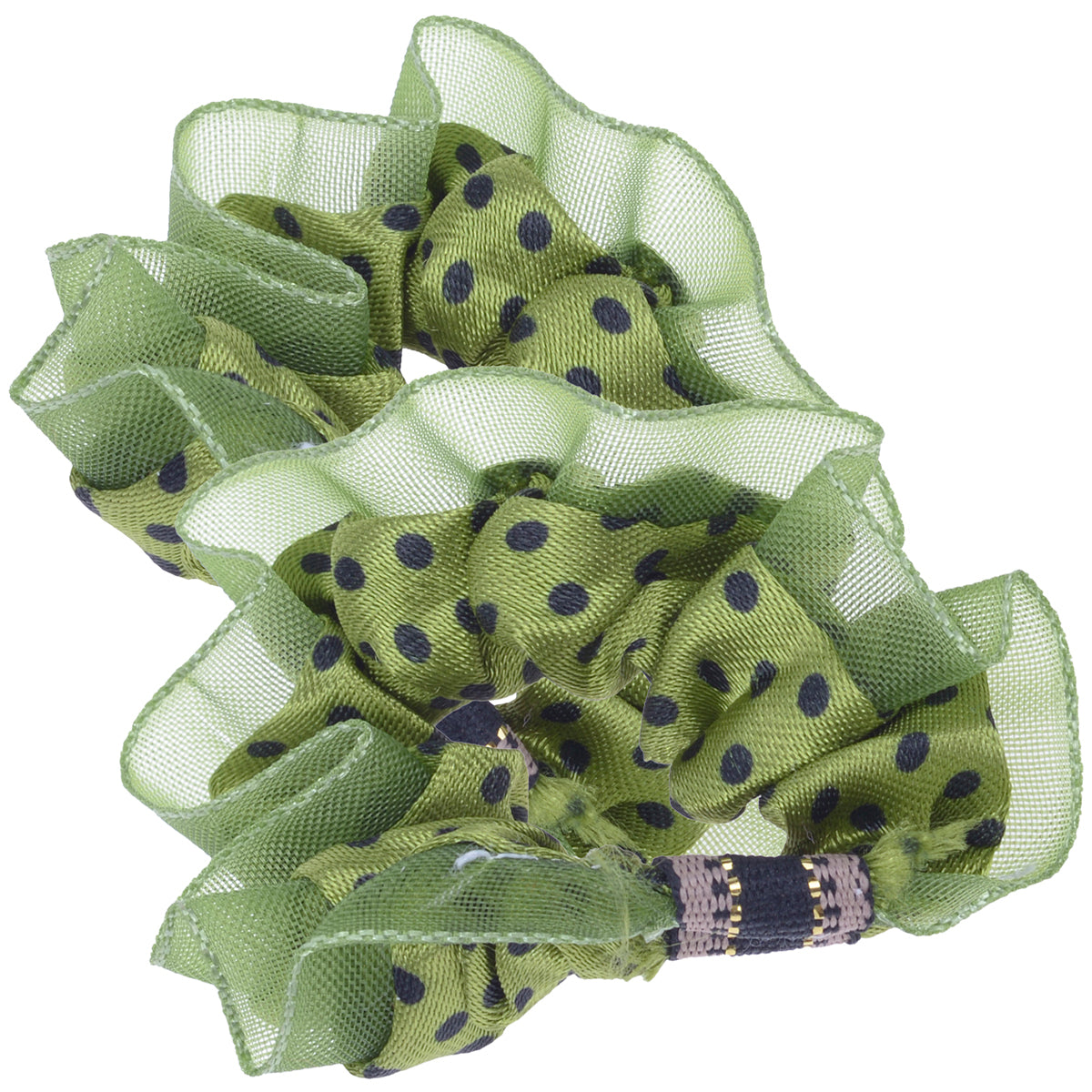 POLKA_Dots_PUNKTE_Ruffle_HAARGUMMIS_-_1_Paar_-_Gruen