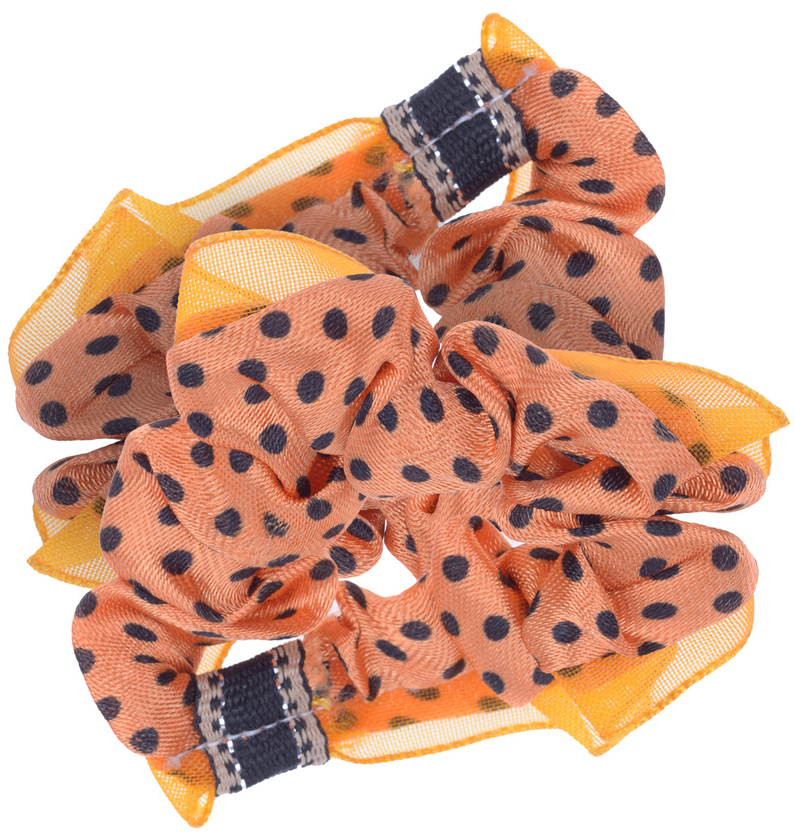 POLKA_Dots_PUNKTE_Ruffle_HAARGUMMIS_-_1_Paar_-_Orange_killer_kirsche