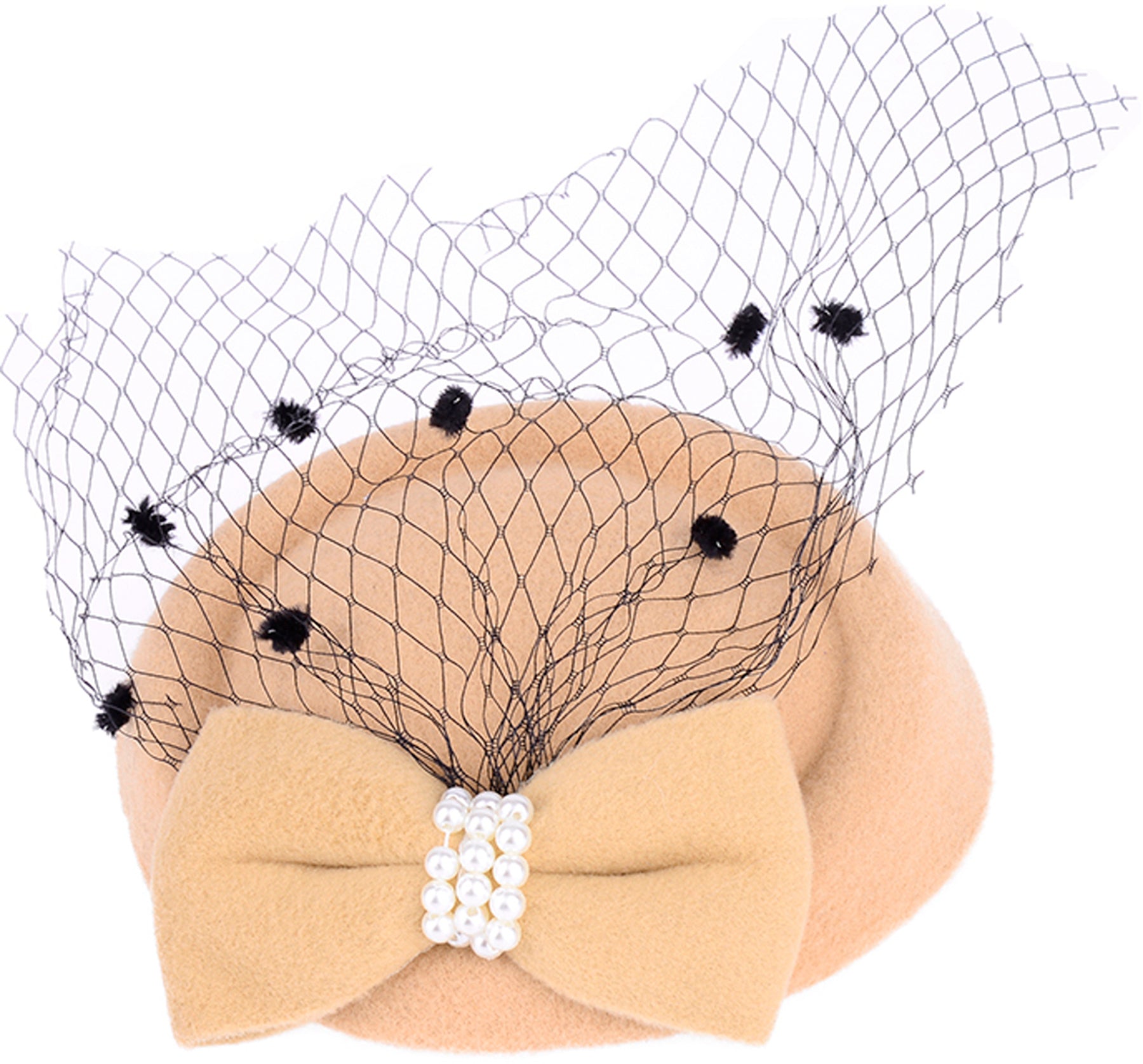 Pin_Up_CAROLA_Schleifen_BOW_Netztuell_PILLBOX_Hut_Headpiece