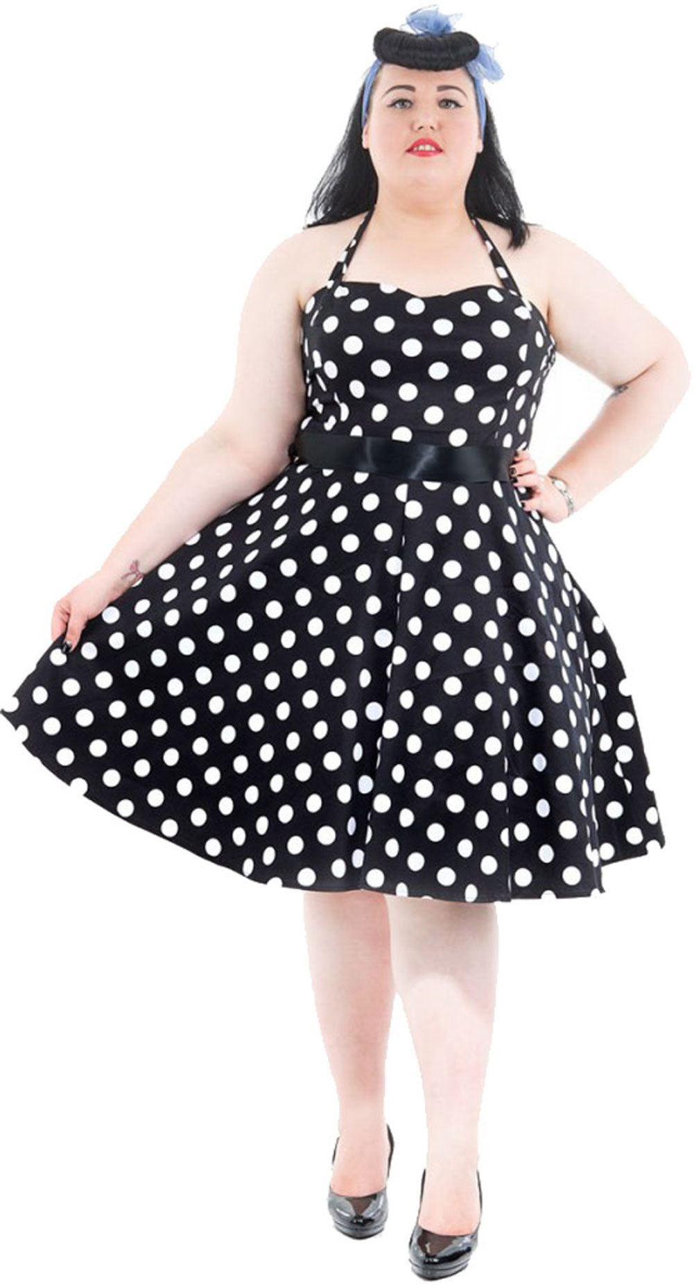 Pin_Up_White_POLKA_DOTS_50s_Petticoat_NECKHOLDER_Kleid_-_PLUS_SIZELHXjeOJ5Z3NZy