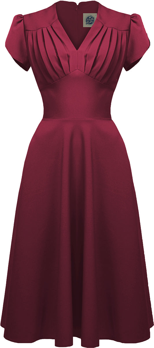 Pretty_Retro_50s_SWING_DRESS_Vintage_PLEATED_Kurzarm_Swing_KLEID_Weinrot-1LsLVT2rsT2FN5