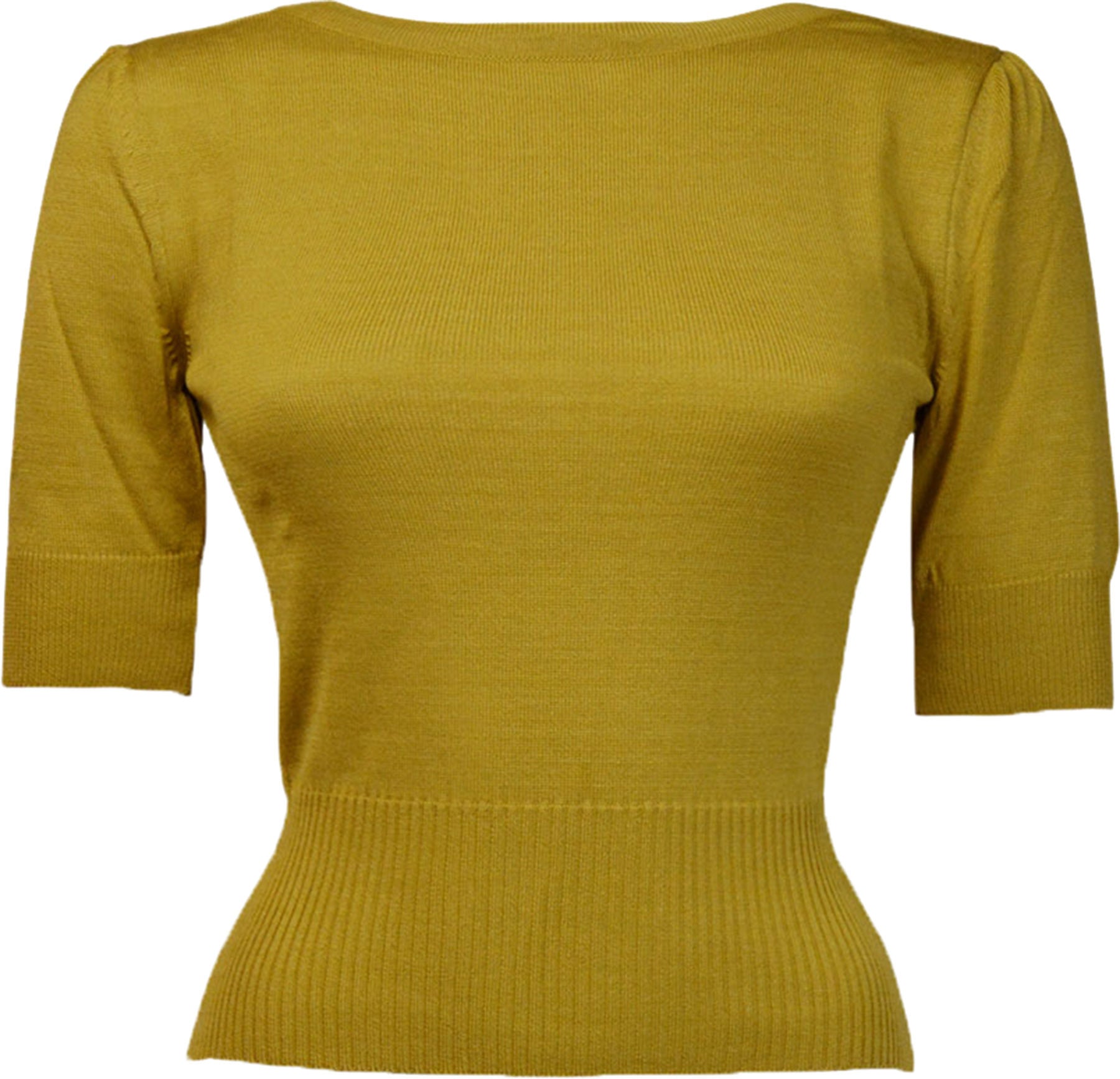 Pretty_Retro_BATEAU_PLAIN_Vintage_Kurzarm_BASIC_Feinstrick_SHIRT_Sweater_Senfgelb_Killer_Kirsche-13sgpU9lGrDxfQ