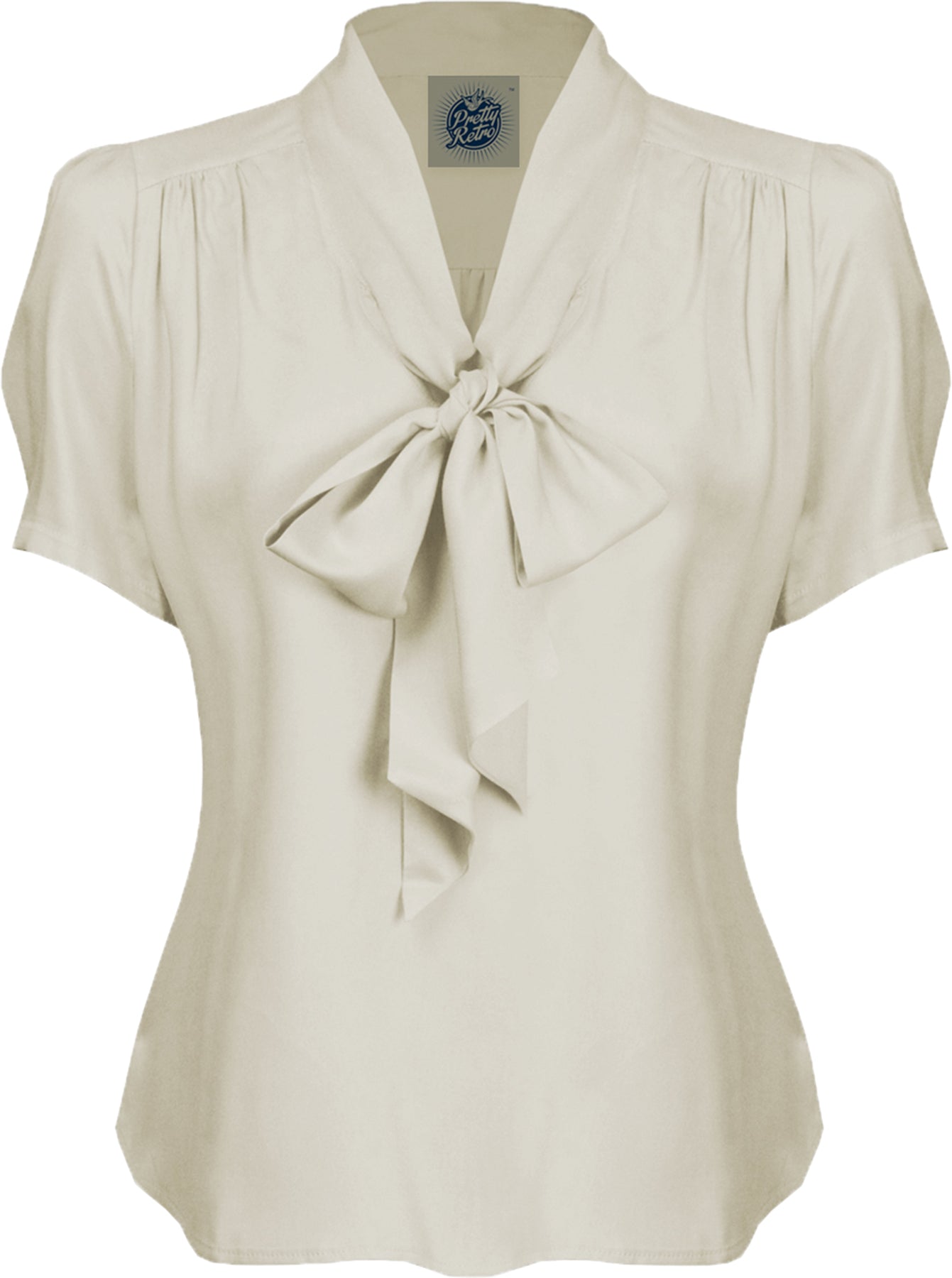 Pretty_Retro_PUSSY_BOW_Vintage_40s_BLOUSE_Kurzarm_SCHLUPPENBLUSE_Creme-1mqEJI87SgVhfy