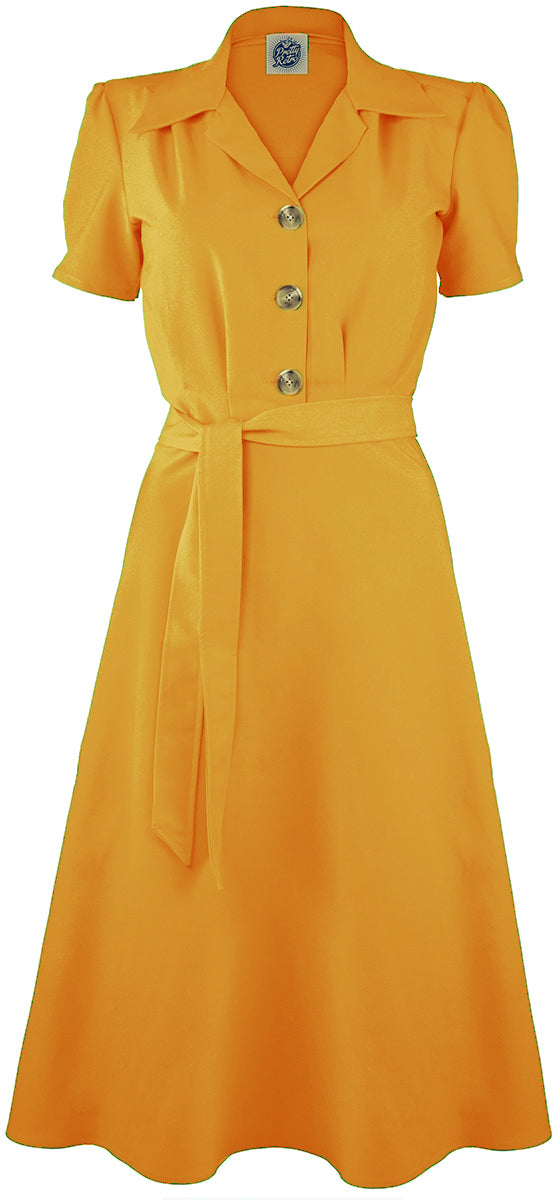 Pretty_Retro_SHIRT_DRESS_Vintage_40s_BUTTONED_Hemd_KLEID_Gelb-1