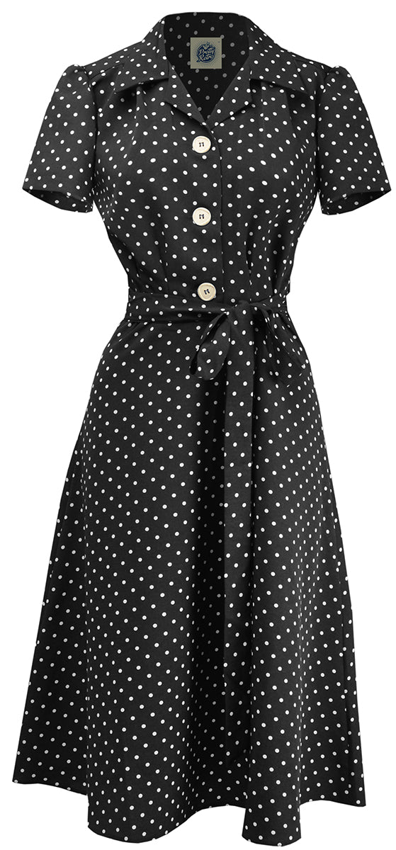 Pretty_Retro_SHIRT_DRESS_Vintage_40s_POLKA_DOT_Hemd_KLEID_Schwarz-1xONuPTDGm7zVs