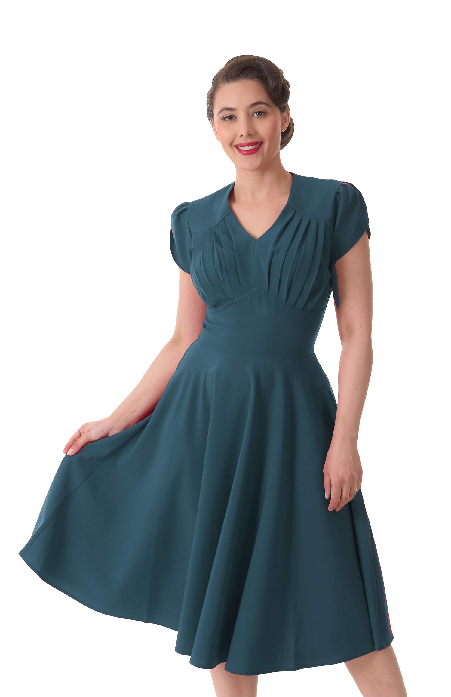 Pretty_Retro_SWING_DRESS_50s_Vintage_PLEATED_Kurzarm_Swing_KLEID_Teal-2qsYrQdWHQqn1B