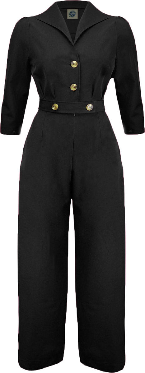 Pretty_Retro_V-NECK_Vintage_HIGH_WAIST_40s_Marlene_JUMPSUIT_Overall_Schwarz-1