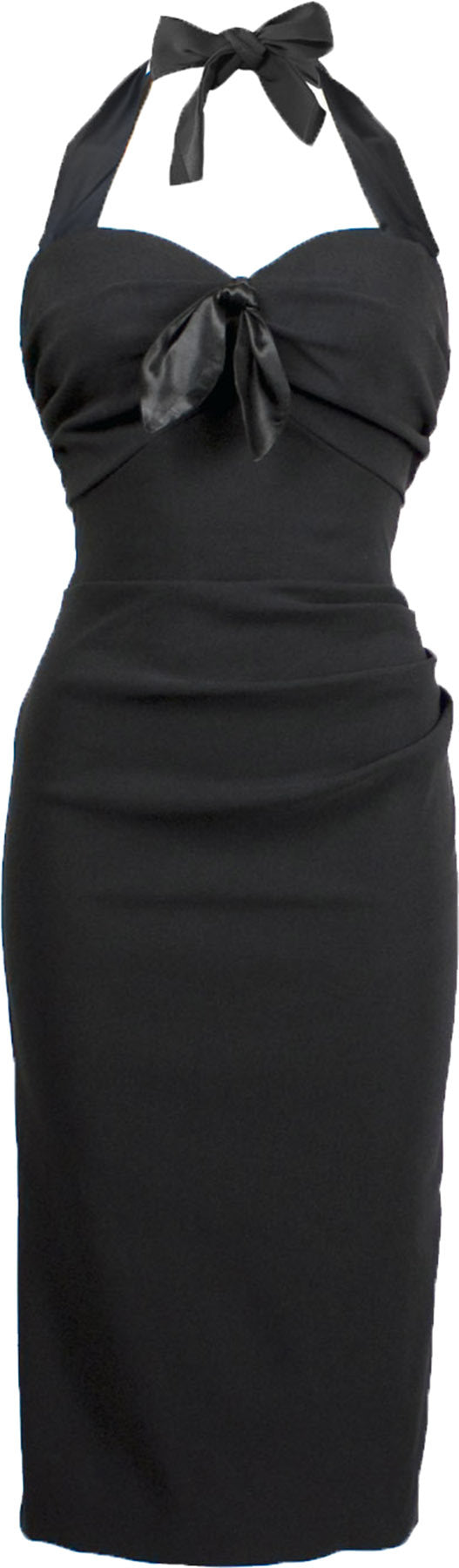 Pretty_Retro_WIGGLE_DRESS_50s_PLAIN_Neckholder_Bow_PENCIL_Bleistiftkleid_Schwarz-1fGsoopZOv0kse