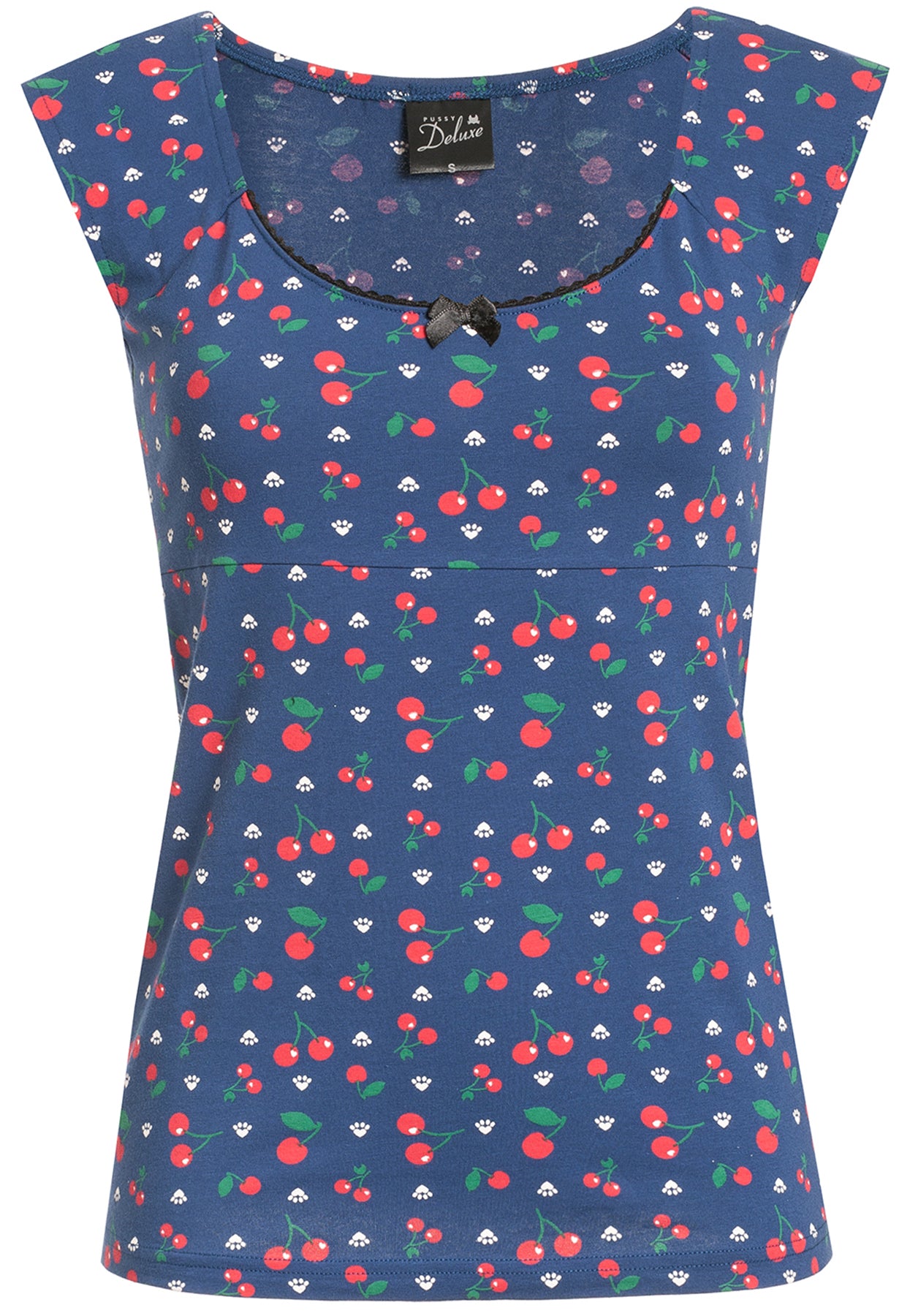 Pussy_Deluxe_CAT_PAWS_CHERRIES_Kirschen_Retro_SHIRT_Oberteil_killer_kirsche_1