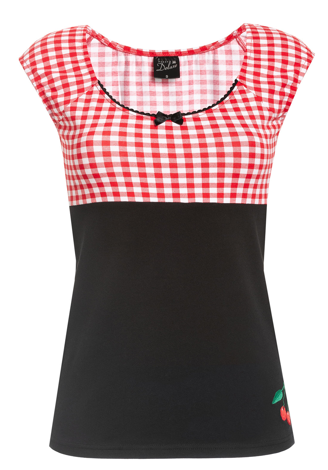 Pussy_Deluxe_EVIE_KARO_Red_Plaid_GINGHAM_Cherry_SHIRT_Oberteil_-_Schwarz_Rot-14Ip8NAAzJRKBi