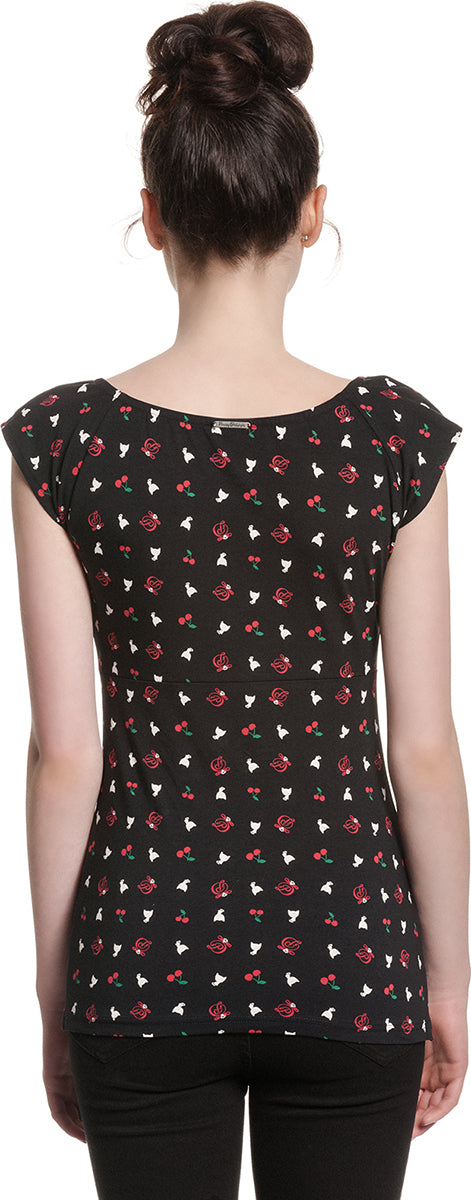 Pussy_Deluxe_WHITE_KITTEN_Katze_CHERRY_Kirschen_Retro_SHIRT_Oberteil-2