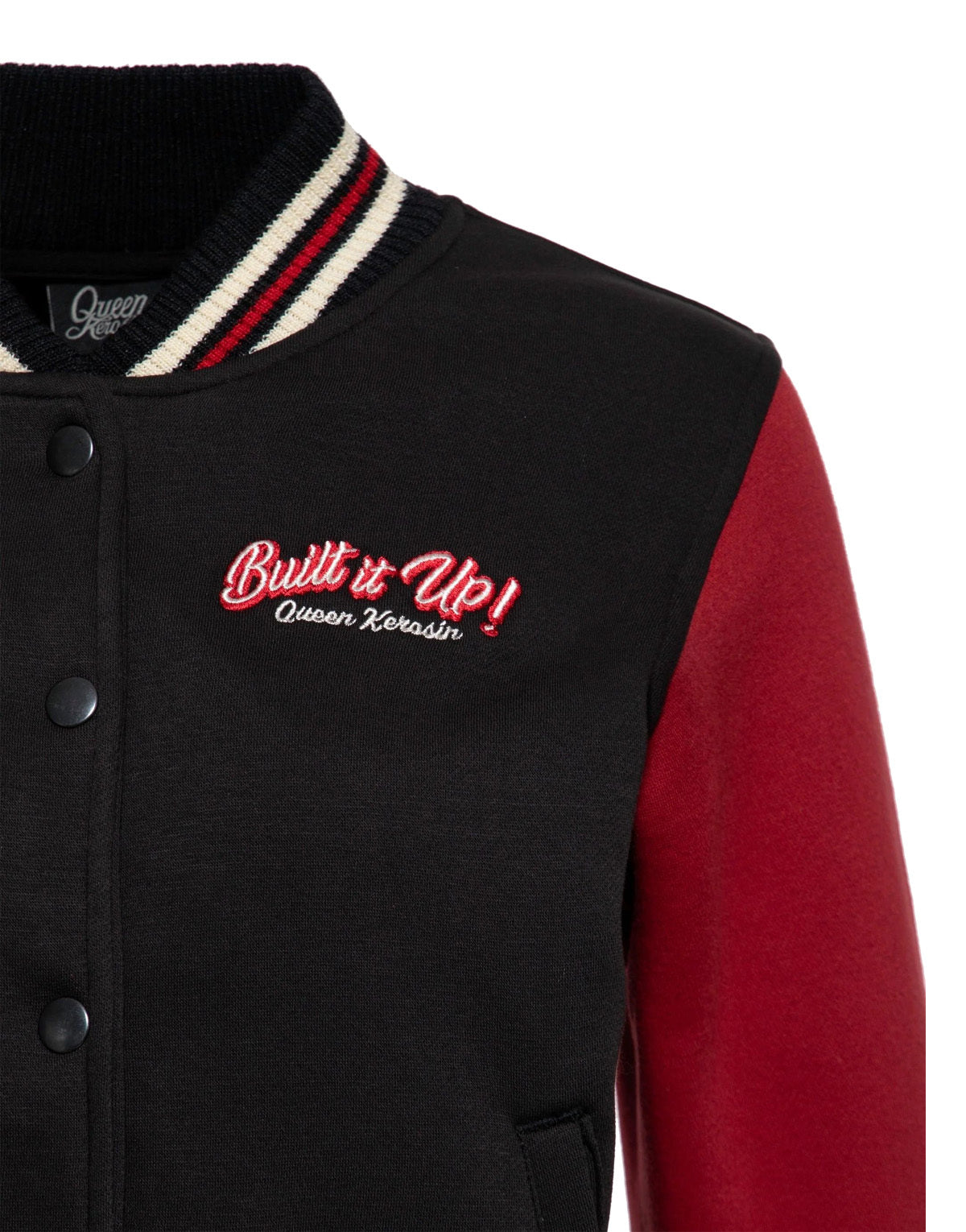 Queen_Kerosin_BUILT_IT_UP_Hot_Rod_50er_Katze_Vintage_COLLEGE_JACKE__Sweatjacke__SchwarzRot-5