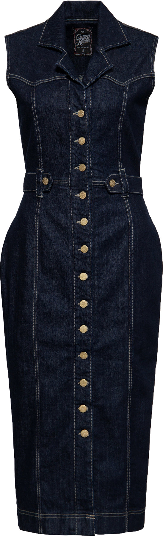 Queen_Kerosin_DENIM_WORKWEAR_Buttoned_Jeans_PENCIL_DRESS_Bleistiftkleid_Killer_Kirsche-1