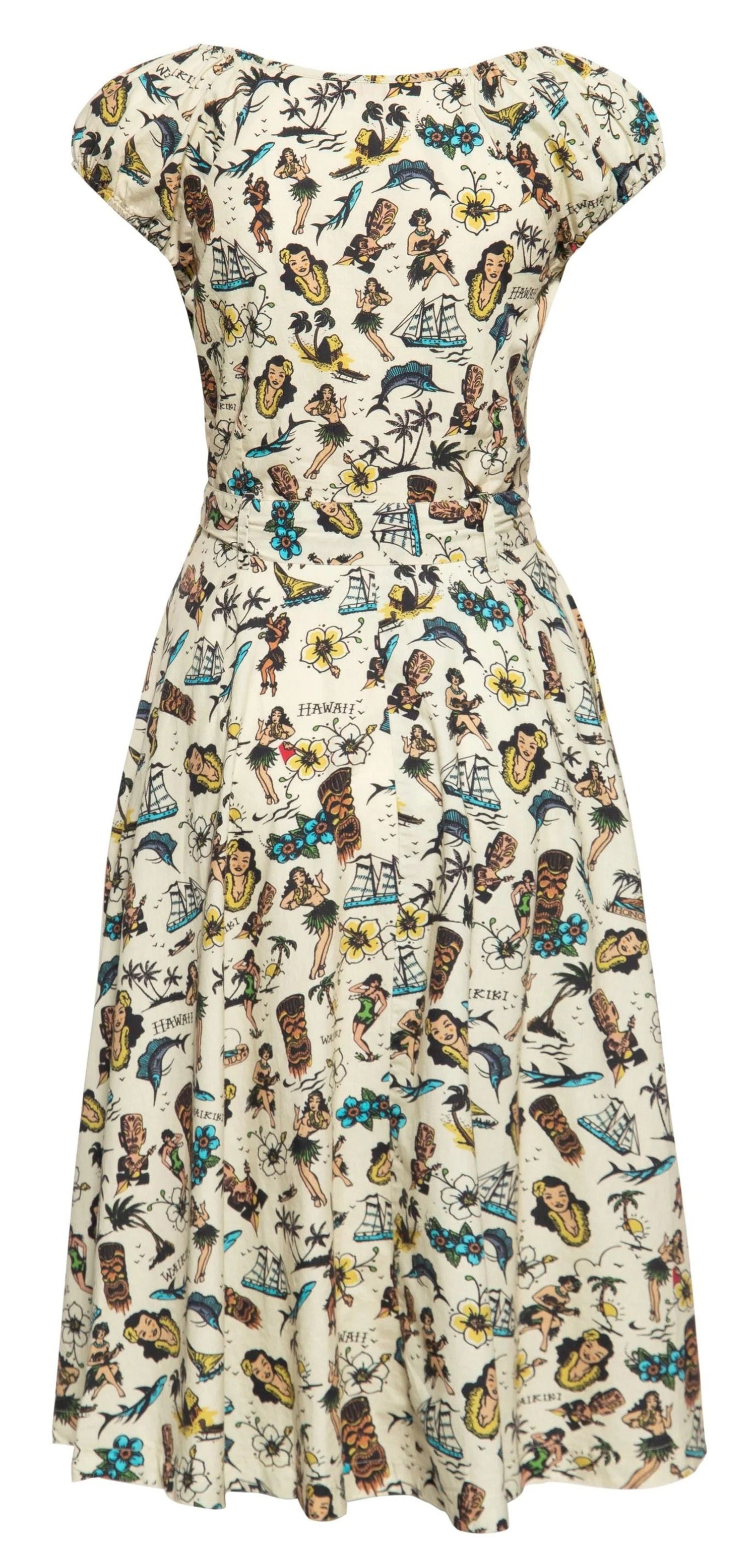 Queen_Kerosin_HULA_HAWAII_Oldschool_Tattoo_Tiki_50s_Retro_SWING_DRESS_Kleid__Off_White-2
