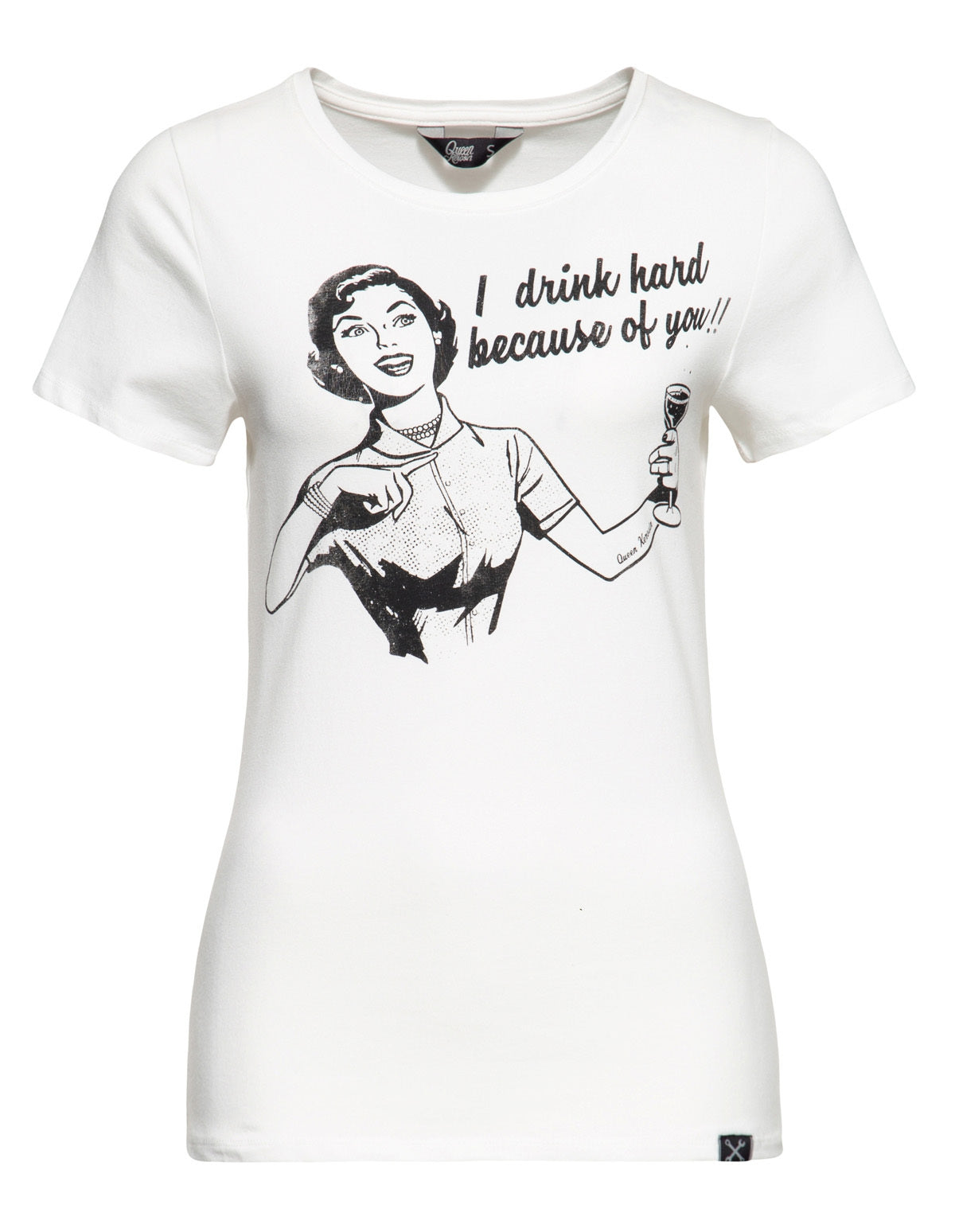 Queen_Kerosin_I_DRINK_HARD_Retro_50s_HOUSEWIFE_Kurzarm_MOTIV_Oberteil_TSHIRT_Off_White-1