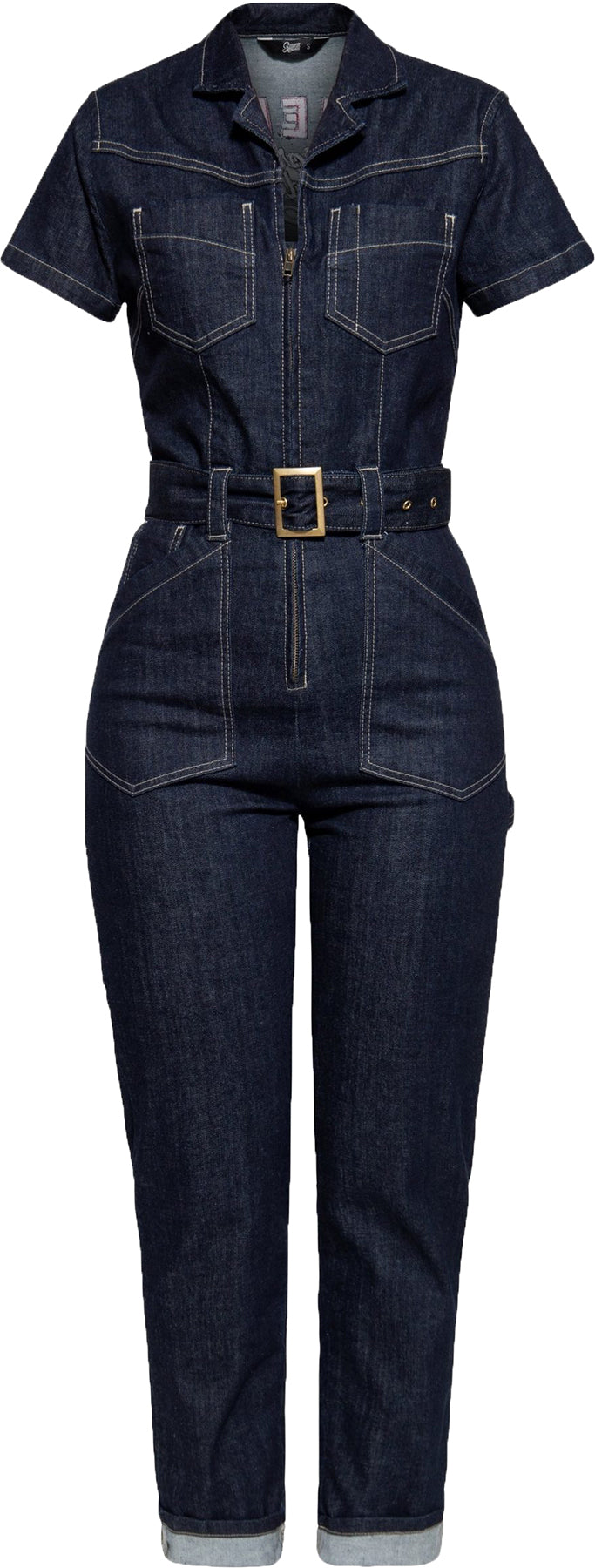 Queen_Kerosin_MOTORWAY_RIDERS_Stick_Kurzarm_50s_DENIM_Jeans_OVERALL_Jumpsuit_Killer_Kirsche-1