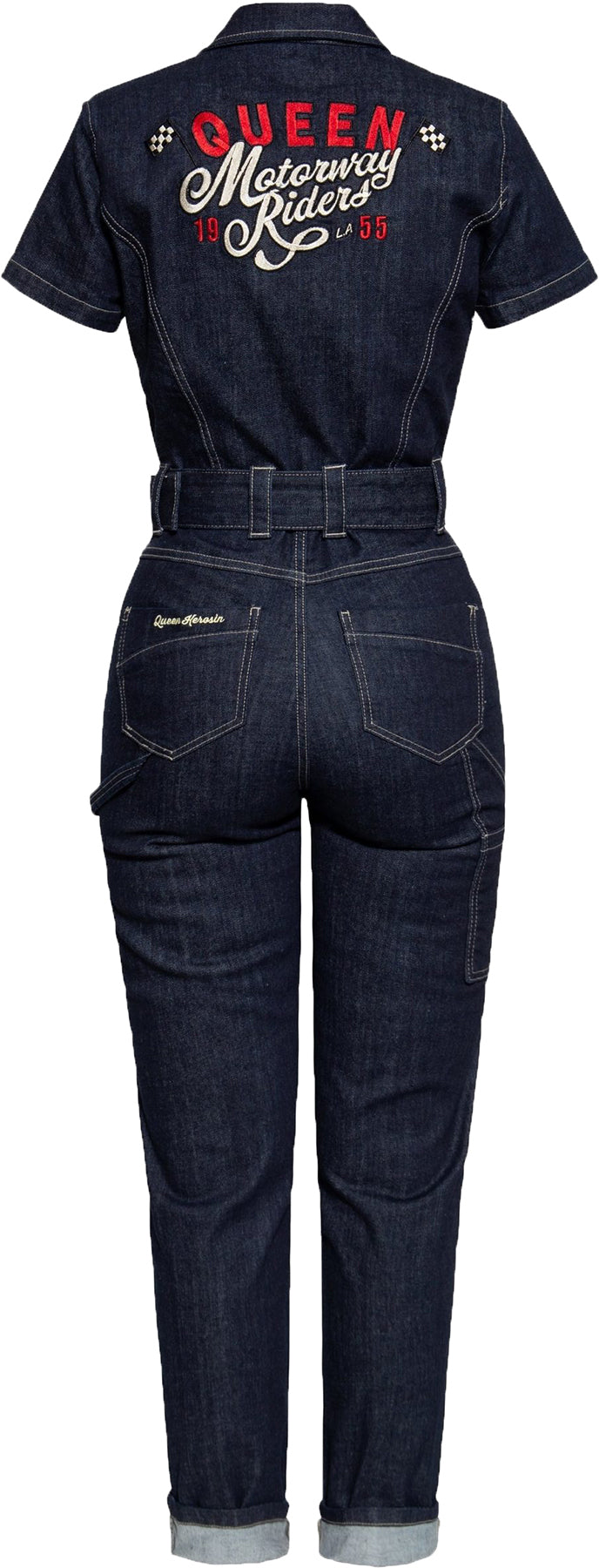 Queen_Kerosin_MOTORWAY_RIDERS_Stick_Kurzarm_50s_DENIM_Jeans_OVERALL_Jumpsuit_Killer_Kirsche-2
