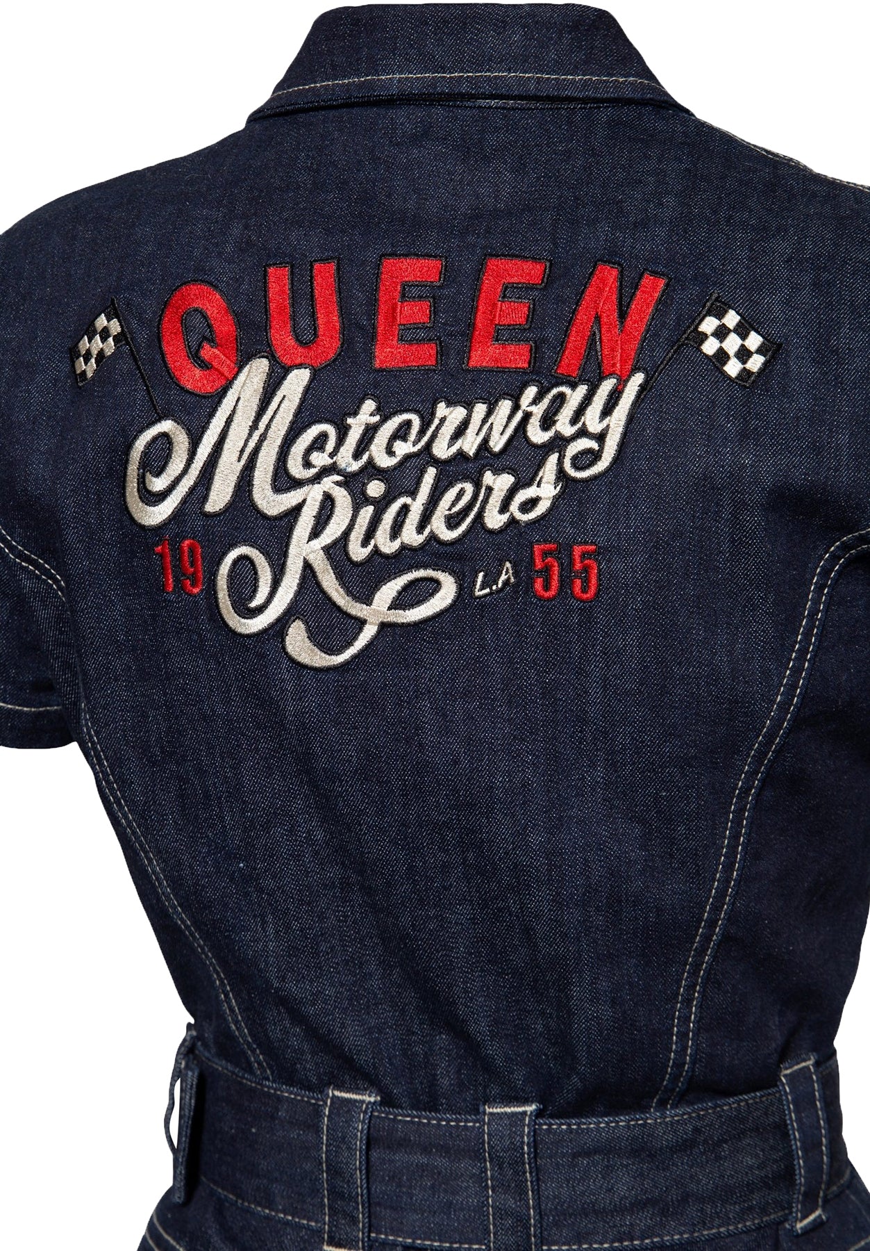 Queen_Kerosin_MOTORWAY_RIDERS_Stick_Kurzarm_50s_DENIM_Jeans_OVERALL_Jumpsuit_Killer_Kirsche-3