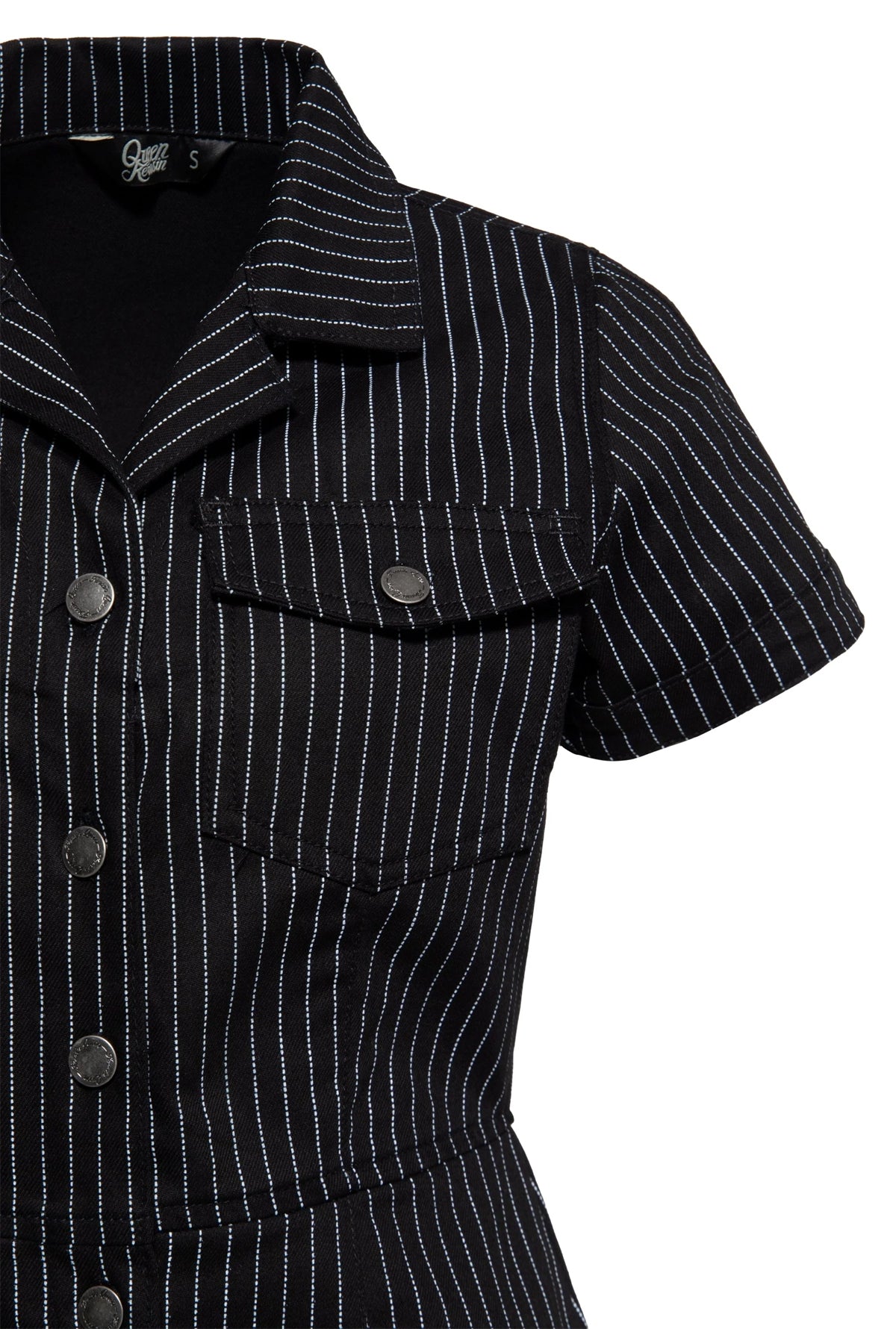Queen_Kerosin_PINSTRIPE_DENIM_Buttoned_Nadelstreifen_Jeans_PENCIL_DRESS_Bleistiftkleid_-_Schwarz-3muc8yqax18Umc