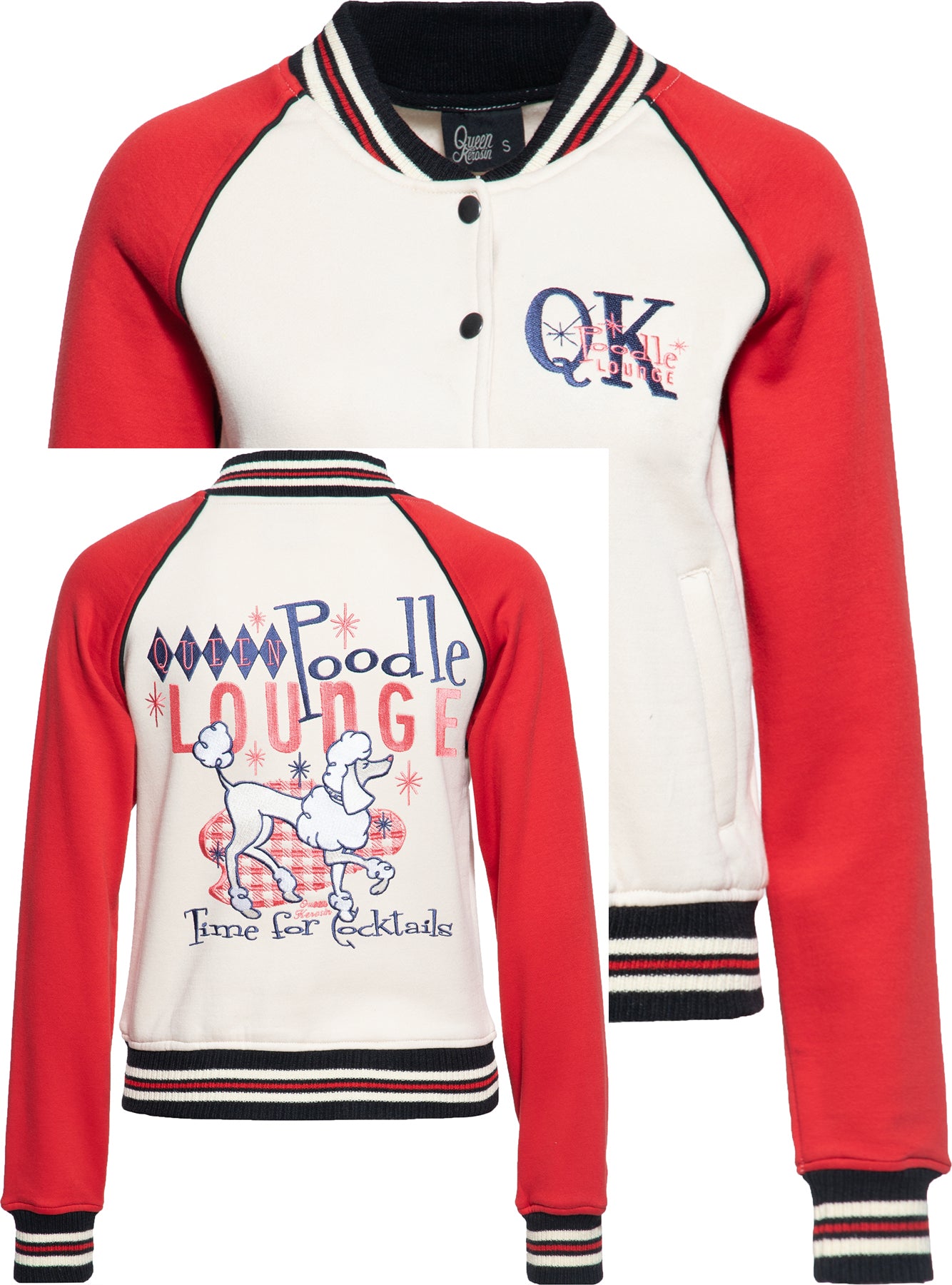 Queen_Kerosin_POODLE_LOUNGE_Retro_Embroidery_STICK_Baseball_COLLEGE_Sweatjacke_Killer_Kirsche-1