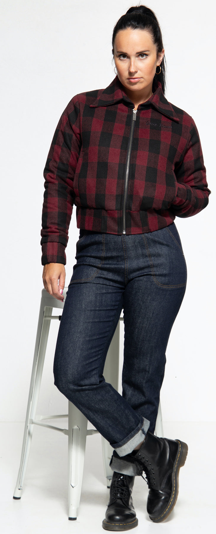Queen_Kerosin_QK_KARO_VINTAGE_Vintage_Plaid_LANGARM_Zip_Wolljacke_killer_kirsche_2