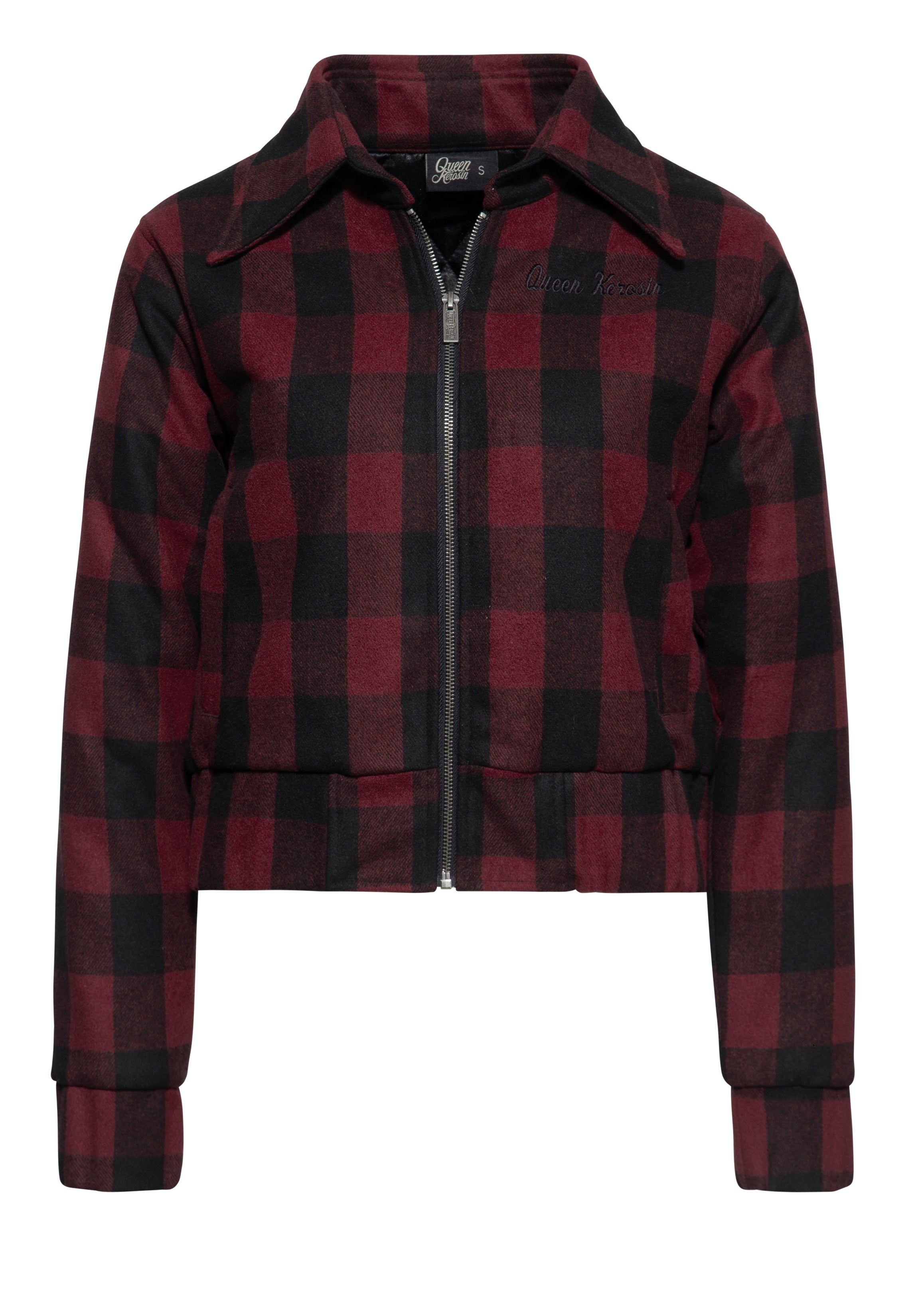 Queen_Kerosin_QK_KARO_VINTAGE_Vintage_Plaid_LANGARM_Zip_Wolljacke_killer_kirsche_3