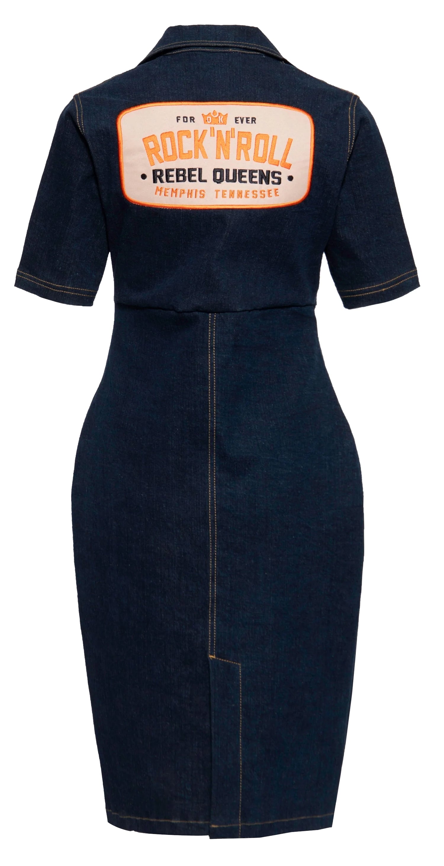 Queen_Kerosin_REBEL_QUEENS_Buttoned_Denim_Jeans_PENCIL_DRESS_Bleistiftkleid_-_Dunkelblau-3WRzJWV5kicDGu